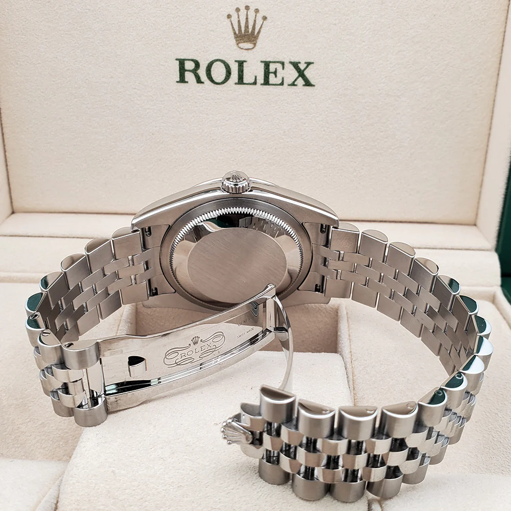 Rolex Datejust Turn-O-Graph 36mm White Dial Steel Jubilee Watch 116264 Box Papers - Image 6