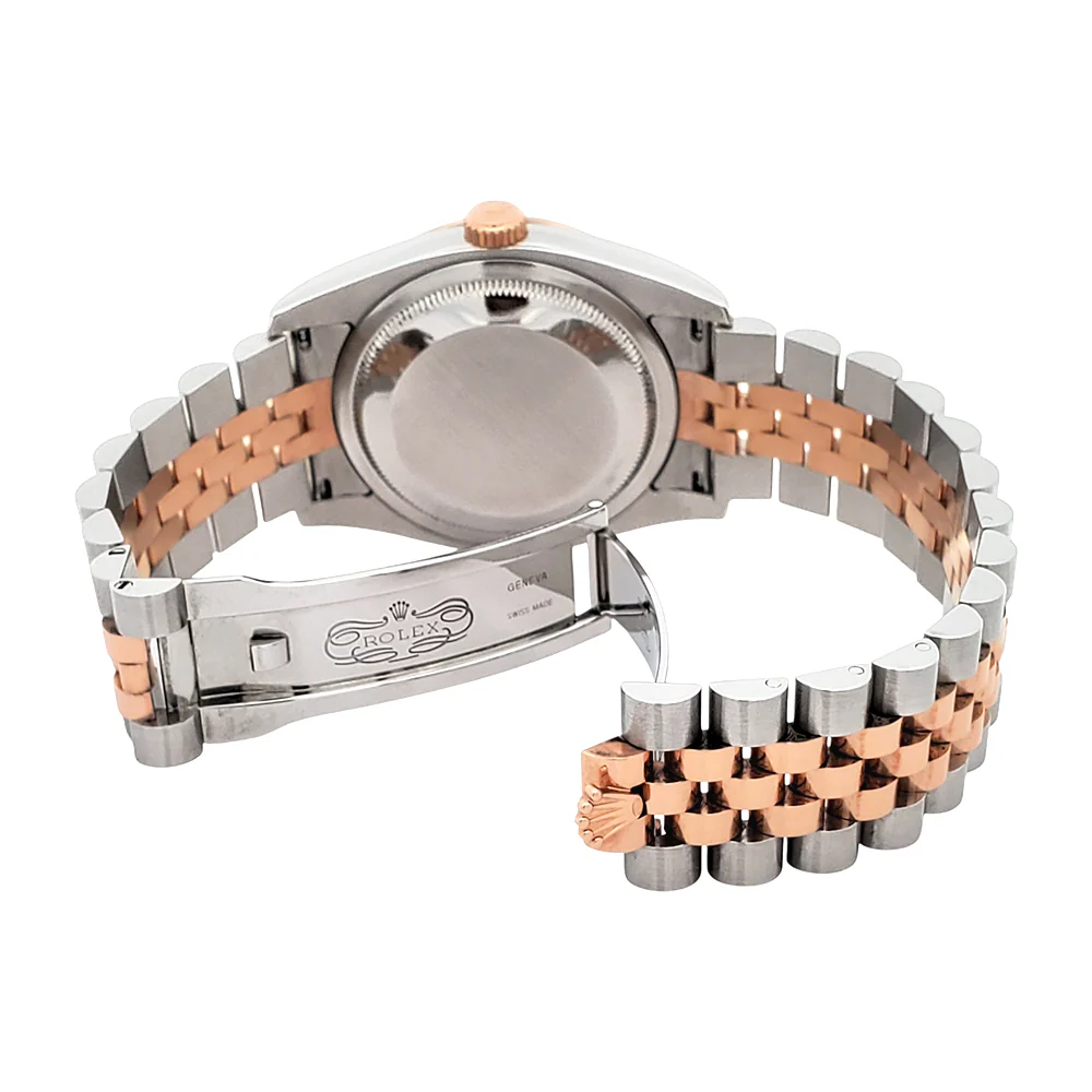 Rolex Datejust Turnograph 2-Tone Rose Gold/Steel Black Dial 36mm Jubilee Watch 116261 Box/Apr - Image 7