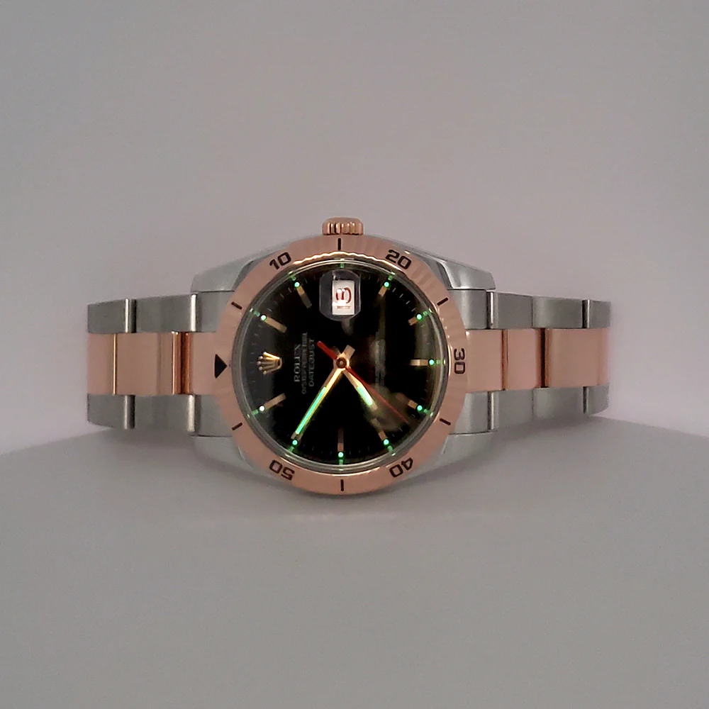 Rolex Datejust Turnograph 2-Tone Rose Gold/Steel Black Dial 36mm Oyster Watch 116261 - Image 10
