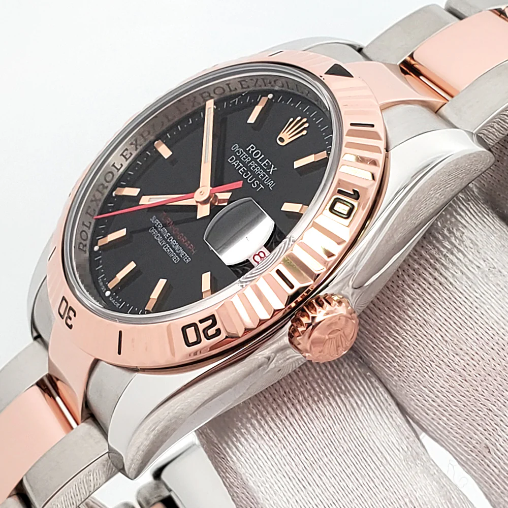 Rolex Datejust Turnograph 2-Tone Rose Gold/Steel Black Dial 36mm Oyster Watch 116261 - Image 3