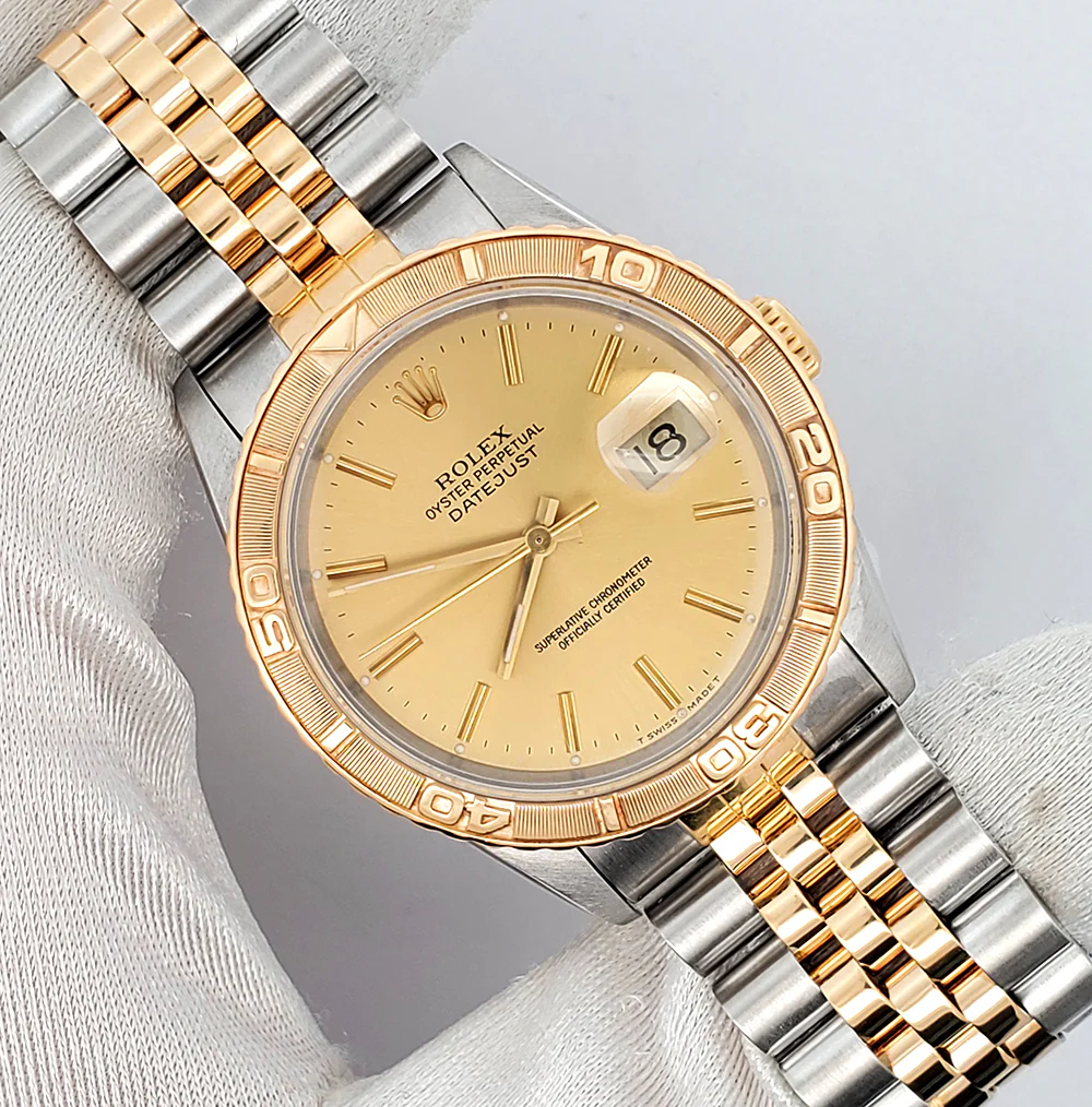 Rolex Datejust Turnograph 36mm Champagne Index Jubilee Yellow Gold/Steel Watch 16263 - Image 2