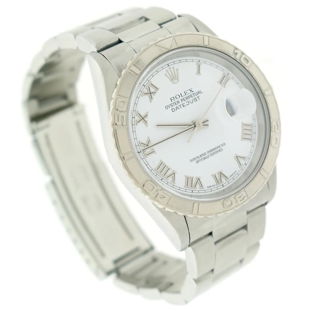 Rolex Datejust Turnograph Thunderbird 36MM White Roman Dial Automatic Stainless Steel Mens Watch 16264 - Image 5