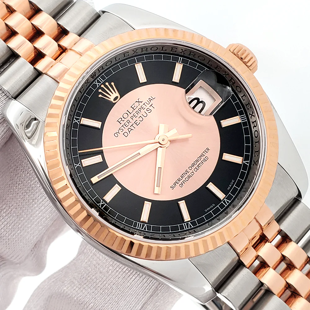 Rolex Datejust Tuxedo Dial 2-Tone Rose Gold/ Steel 36mm Watch 116231 Box Papers - Image 2