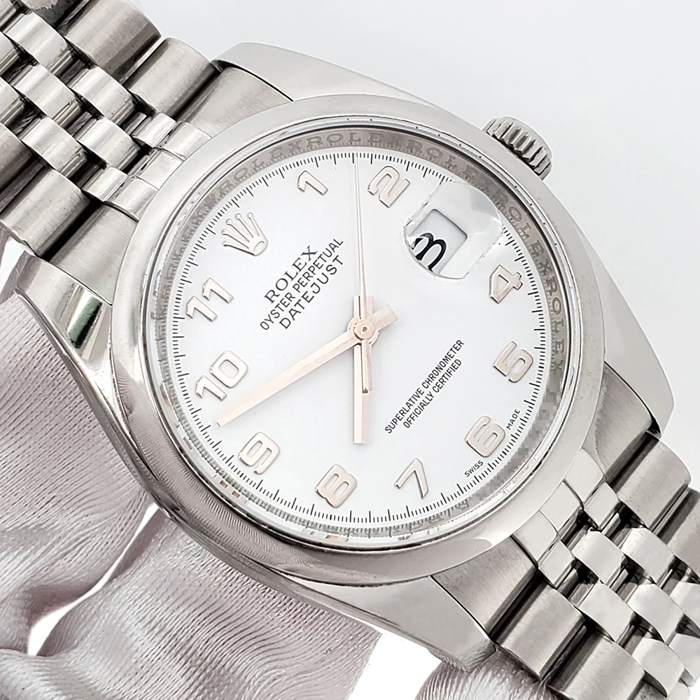 Rolex Datejust White Arabic Jubilee Steel 36mm Watch 116200 - Image 2