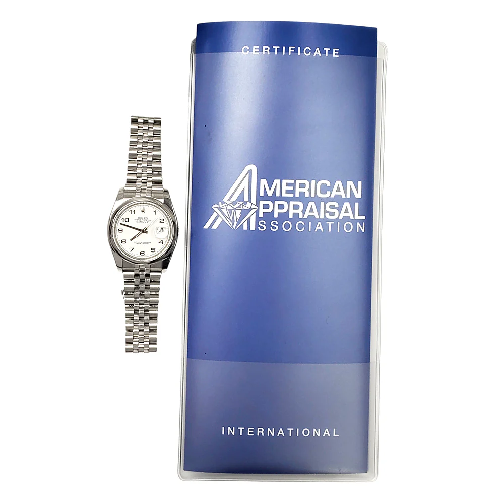 Rolex Datejust White Arabic Jubilee Steel 36mm Watch 116200 - Image 3