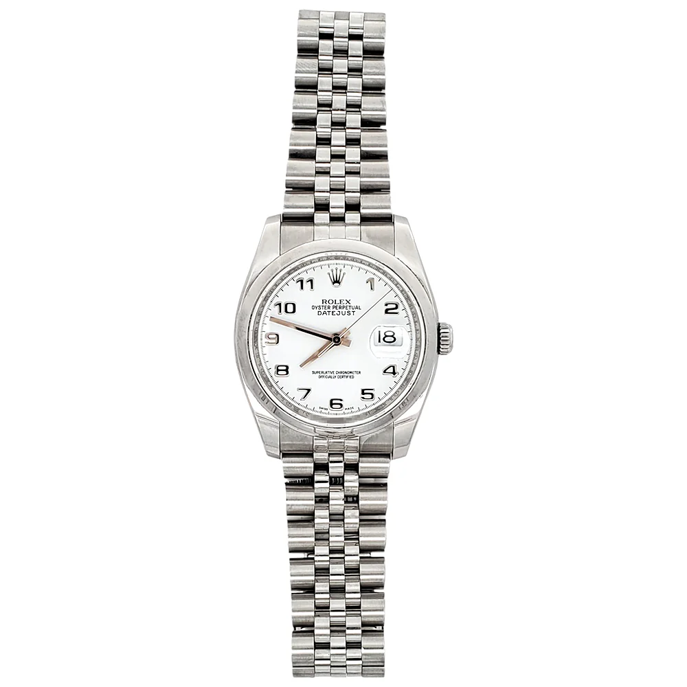 Rolex Datejust White Arabic Jubilee Steel 36mm Watch 116200 - Image 4