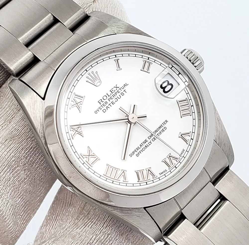 Rolex Datejust White Roman Dial Steel Oyster 31mm Watch 78240 Papers - Image 2