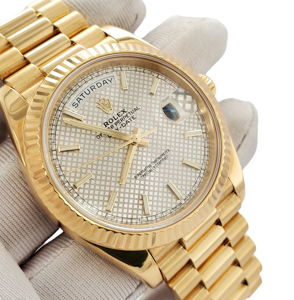 Rolex Day-Date 40 President 228238 Silver Motif Yellow Gold Watch Box Papers - Image 2