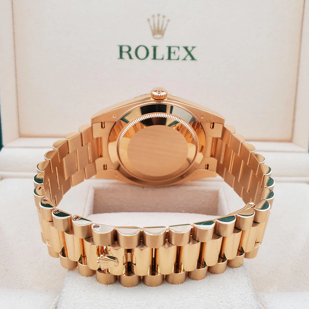 Rolex Day-Date 40 President Yellow Gold Factory Champagne Baguette Diamond Dial Watch 228238 Box Papers - Image 7