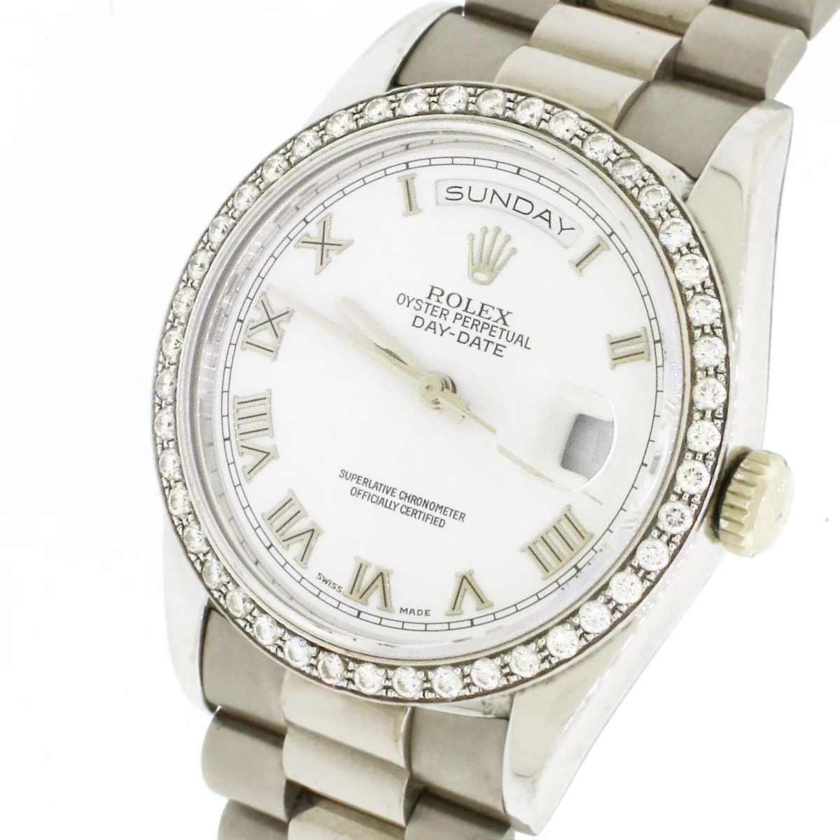Rolex Day-Date Double Quick White Gold 36mm White Roman Dial 18239 - Image 7