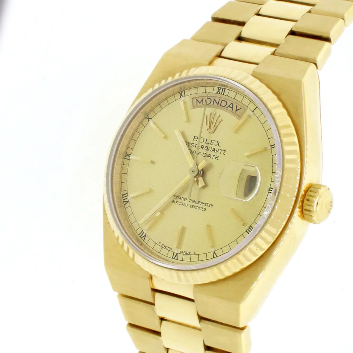 Rolex Day-Date Oysterquartz 18K Yellow Gold Factory Champagne Dial 36mm Mens watch - Image 7