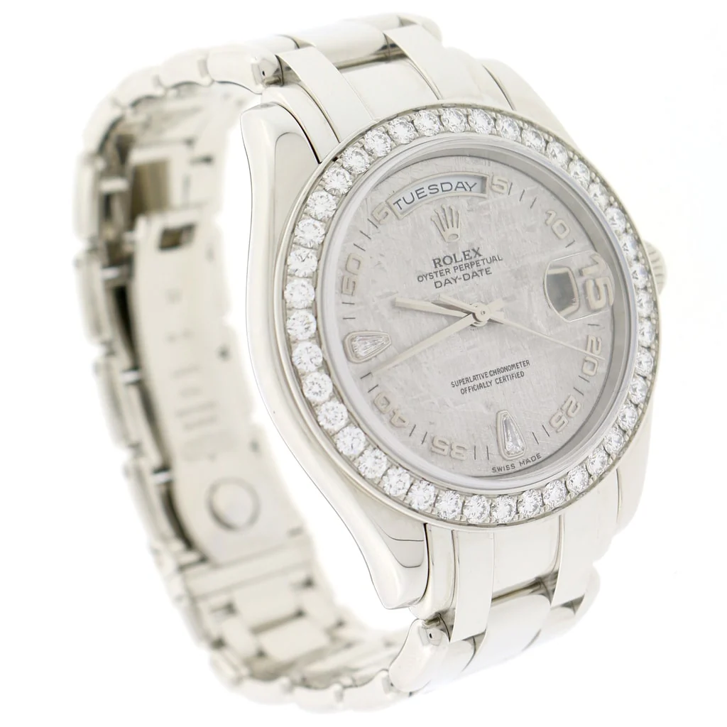 Rolex Day-Date Special Edition Masterpiece Platinum Factory Meteorite Diamond Dial & 40 Diamond Bezel 39MM Automatic Watch 18946 - Image 9