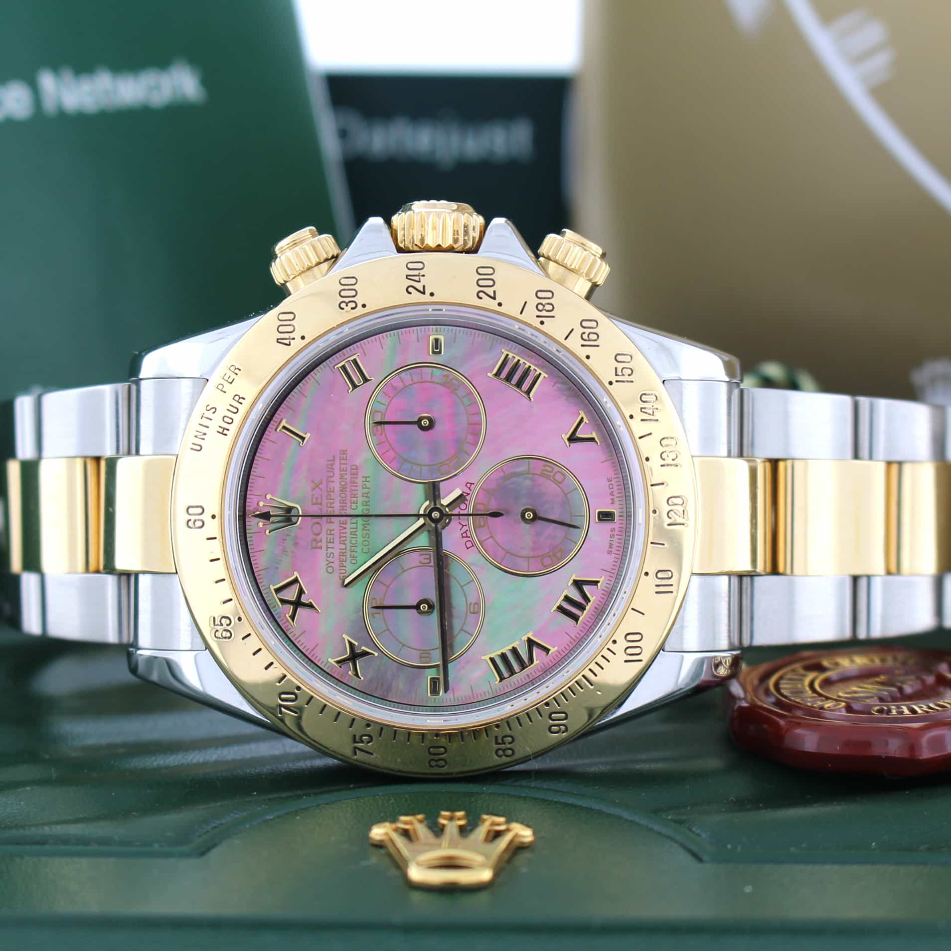 Rolex Daytona 18K Yellow Gold/Stainless Steel Tahitian Mother of Pearl Dial Mens Watch 116523 - Image 2