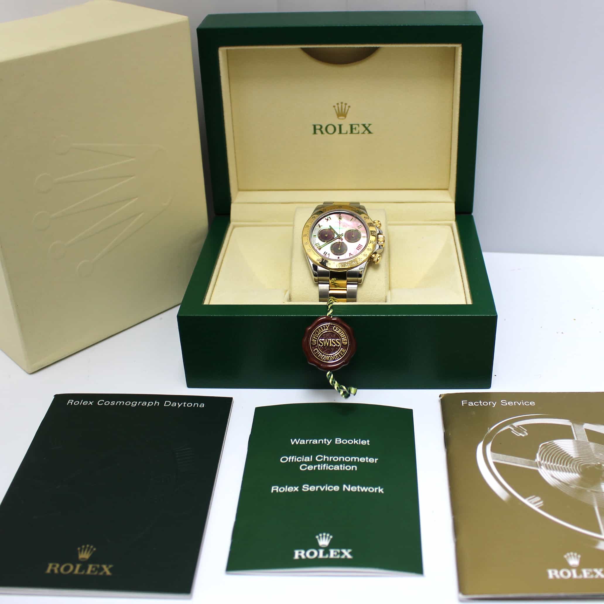 Rolex Daytona 18K Yellow Gold/Stainless Steel Tahitian Mother of Pearl Dial Mens Watch 116523 - Image 3