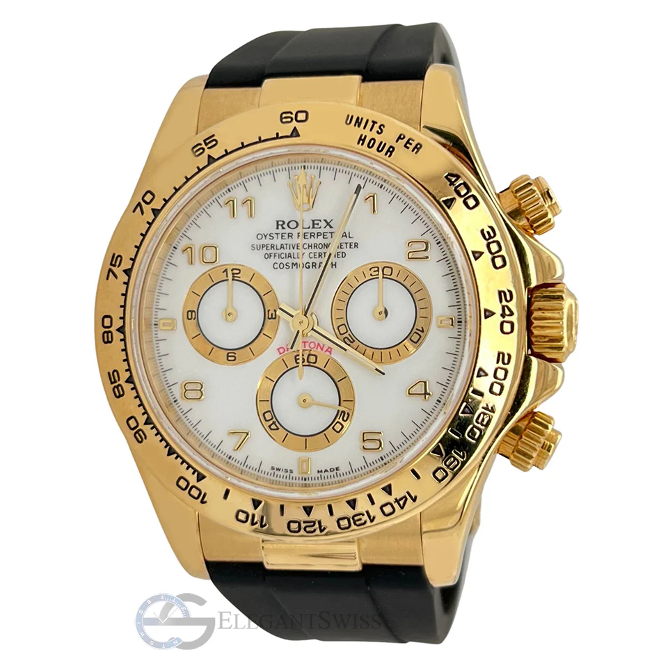 Rolex Daytona 40mm White Dial 116518 Yellow Gold Watch