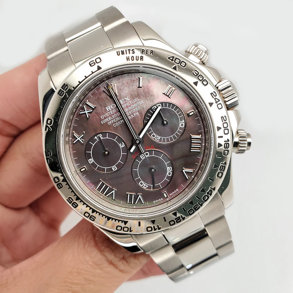 Rolex Cosmograph Daytona 40mm Factory Tahitian Mop Roman Dial 116509 White Gold Watch Box Papers - Image 6