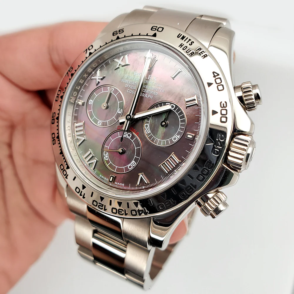 Rolex Cosmograph Daytona 40mm Factory Tahitian Mop Roman Dial 116509 White Gold Watch Box Papers - Image 7