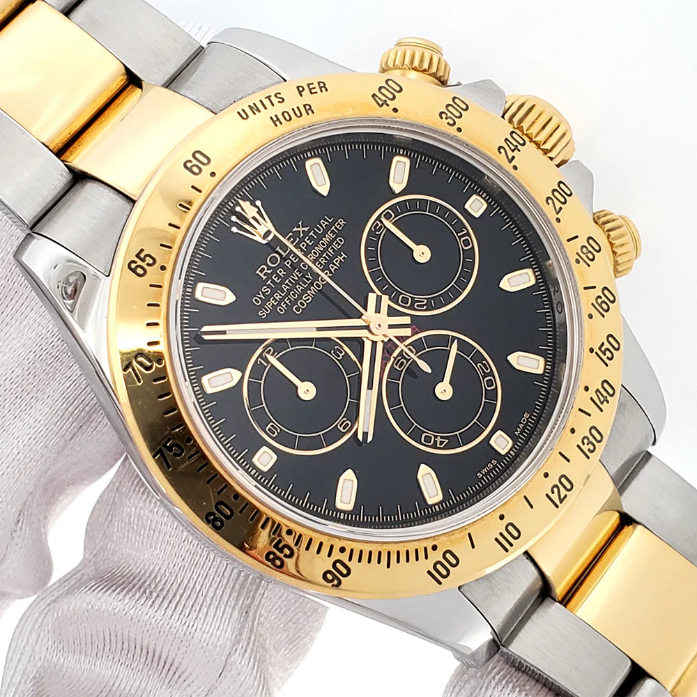 Rolex Daytona Black Index 2-Tone 40mm Watch 116523 Box/ Papers/Tag - Image 2