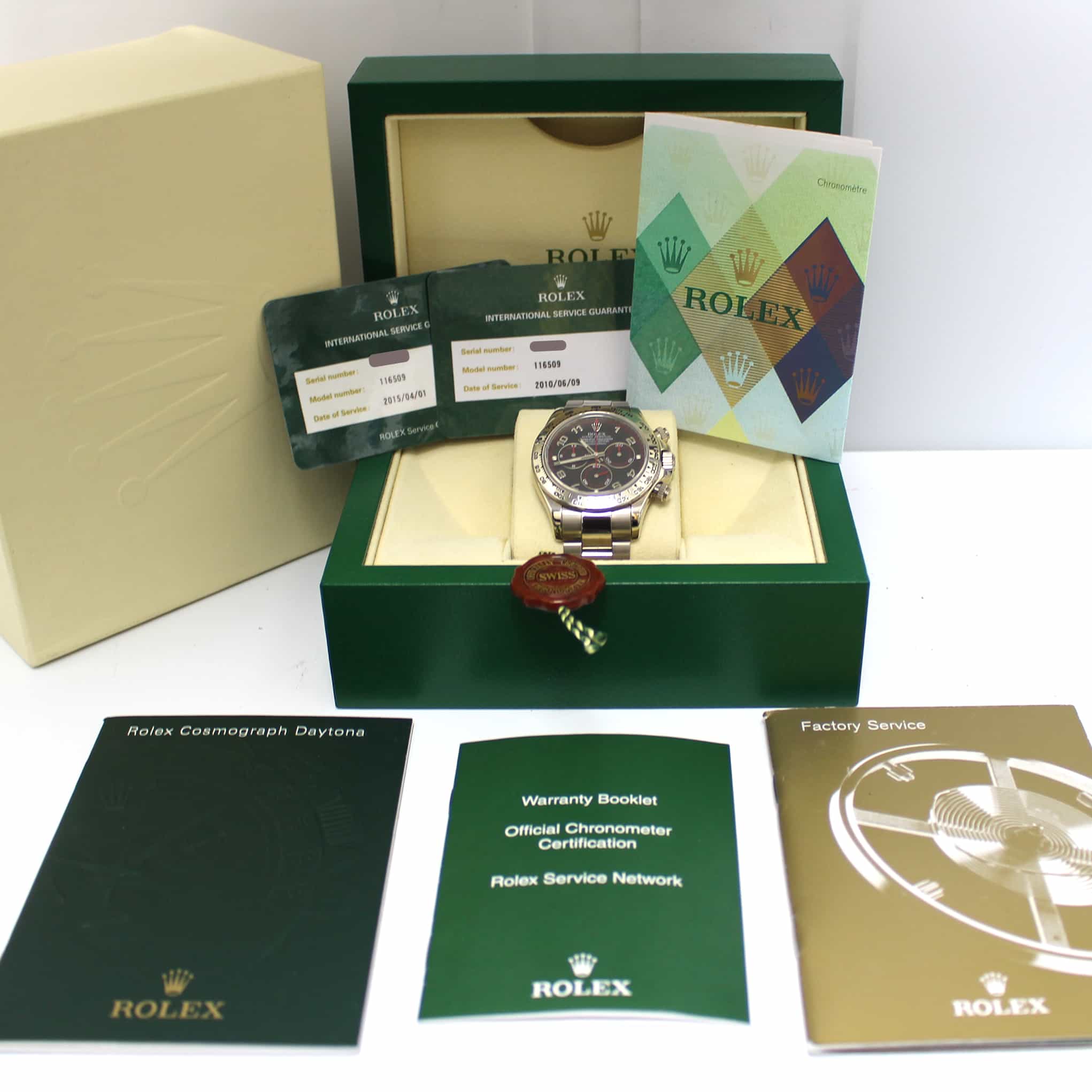 Rolex Daytona Cosmograph 18K White Gold Racing Dial Automatic Watch 116509 - Image 3