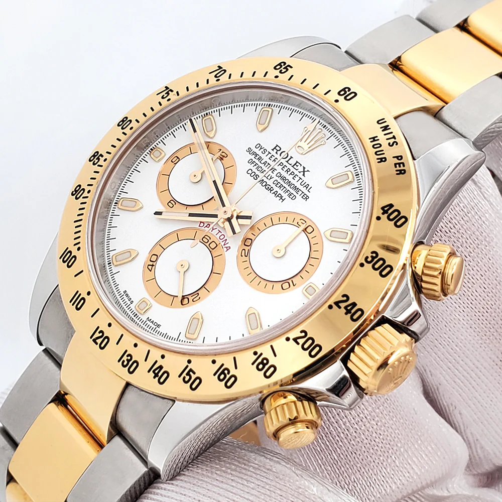 Rolex Daytona White Index 2-Tone 40mm Watch 116523 Box Papers - Image 3