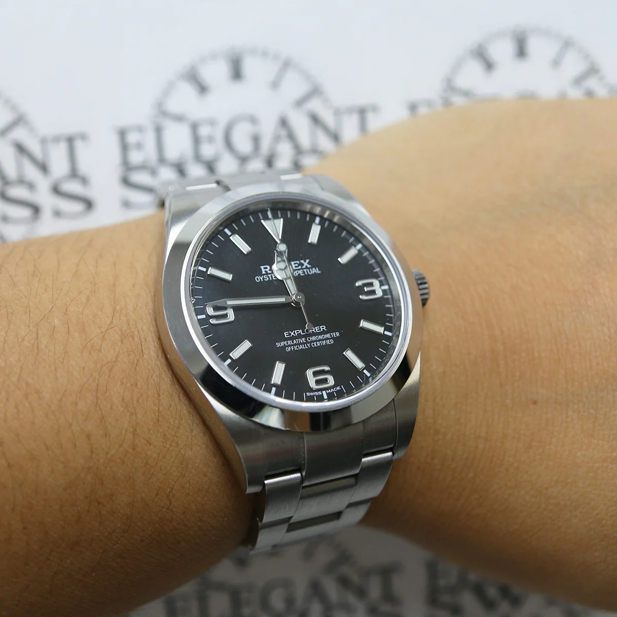 Rolex Explorer 39mm Steel Watch Black Dial 214270 Box Papers - Image 3