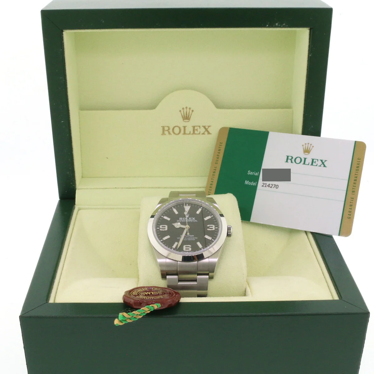 Rolex Explorer 39mm Steel Watch Black Dial 214270 Box Papers - Image 4