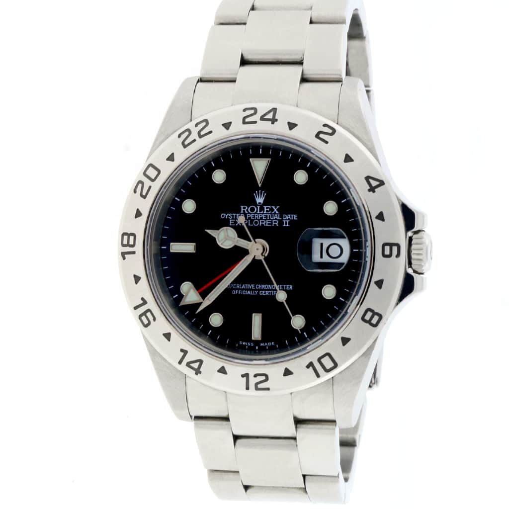 Rolex Explorer II 40MM Black Dial Automatic Stainless Steel Mens Oyster Watch 16570