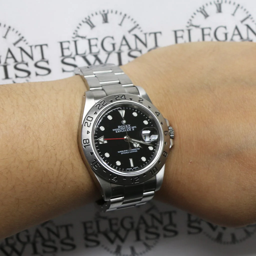 Rolex Explorer II 40MM Black Dial Automatic Stainless Steel Mens Oyster Watch 16570 - Image 4