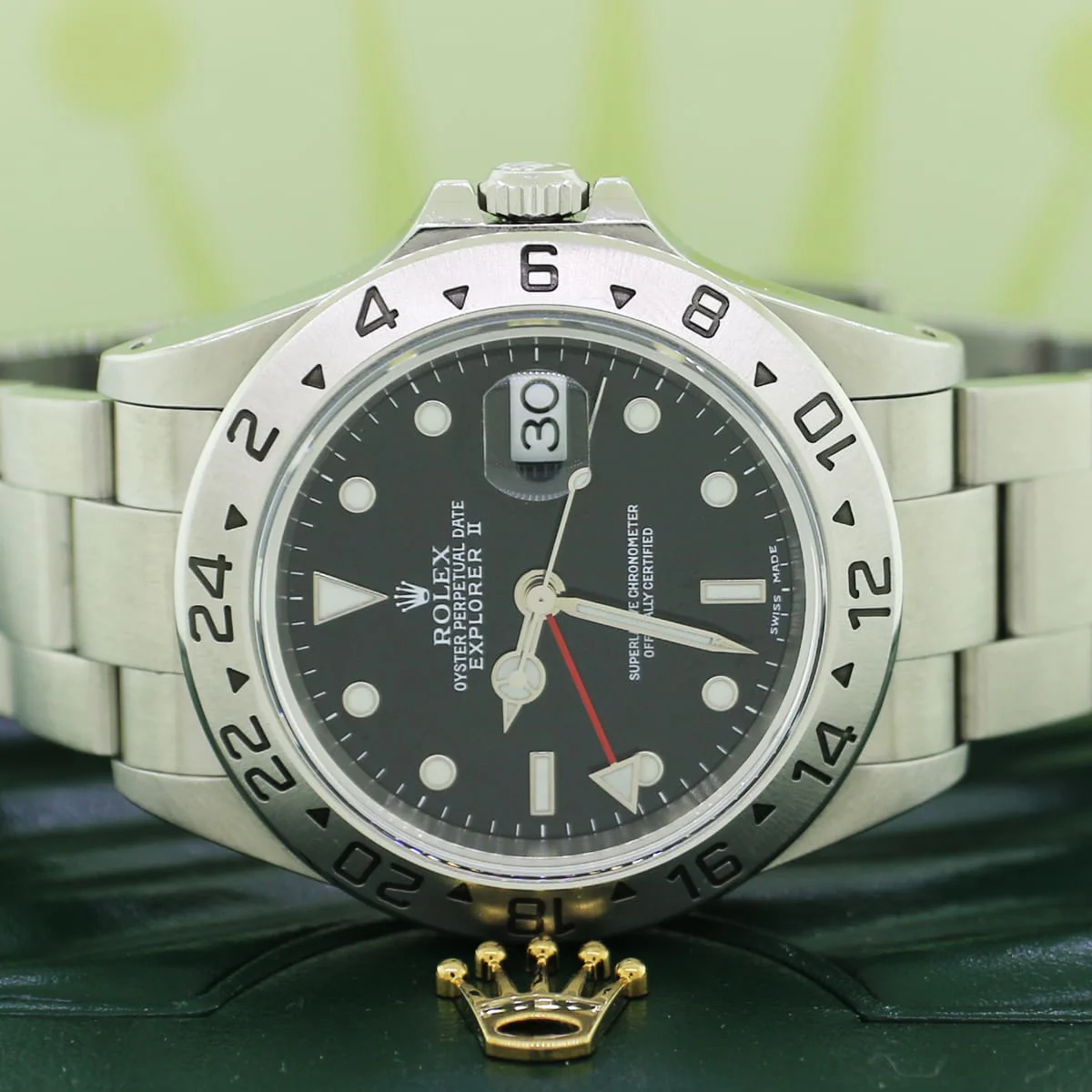 Rolex Explorer II 40MM Black Dial GMT Automatic Stainless Steel Mens Oyster Watch 16570 - Image 3
