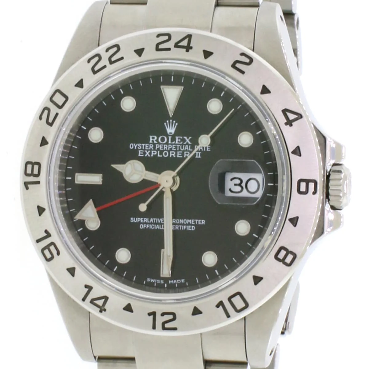 Rolex Explorer II 40MM Black Dial GMT Automatic Stainless Steel Mens Oyster Watch 16570 - Image 4