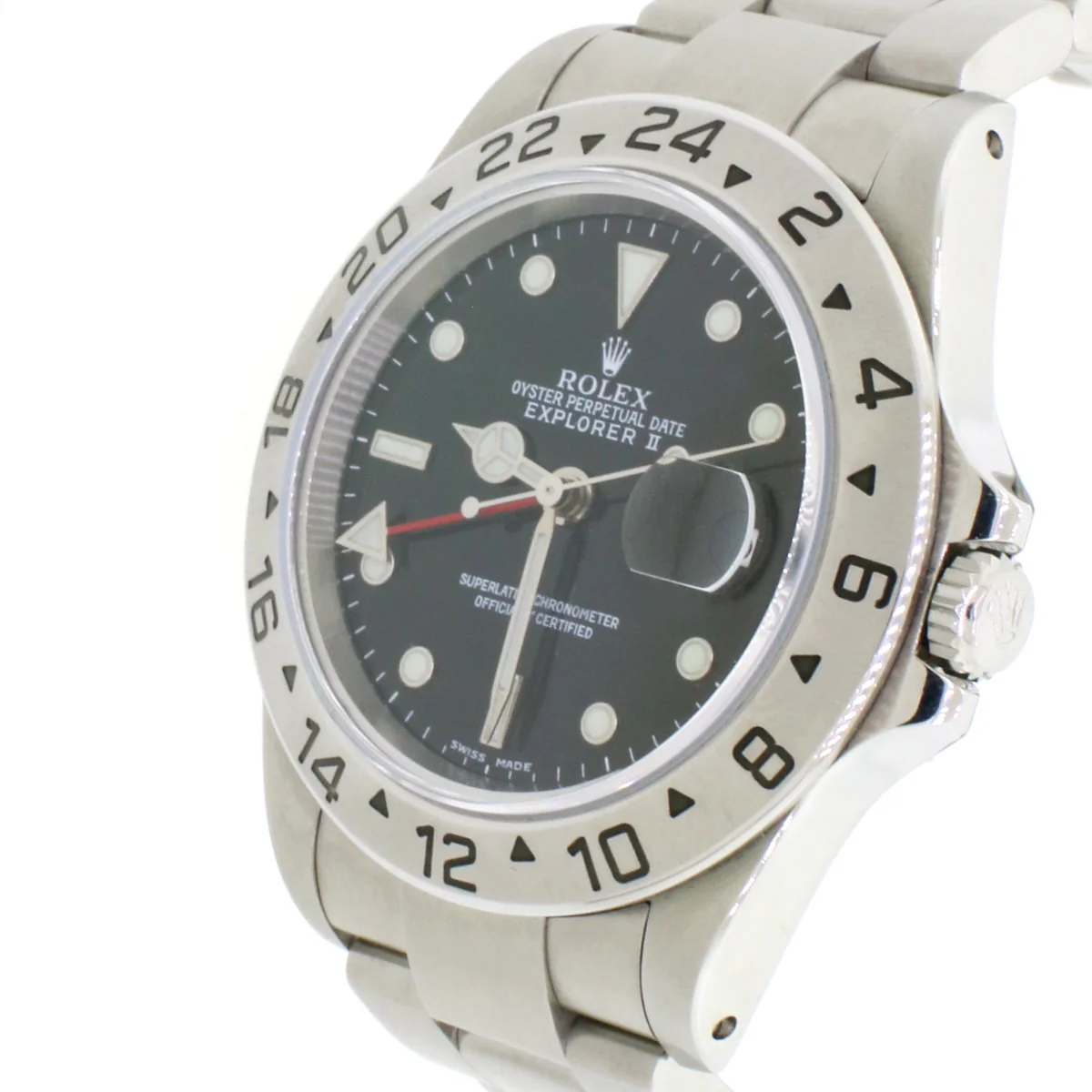 Rolex Explorer II 40MM Black Dial GMT Automatic Stainless Steel Mens Oyster Watch 16570 - Image 5