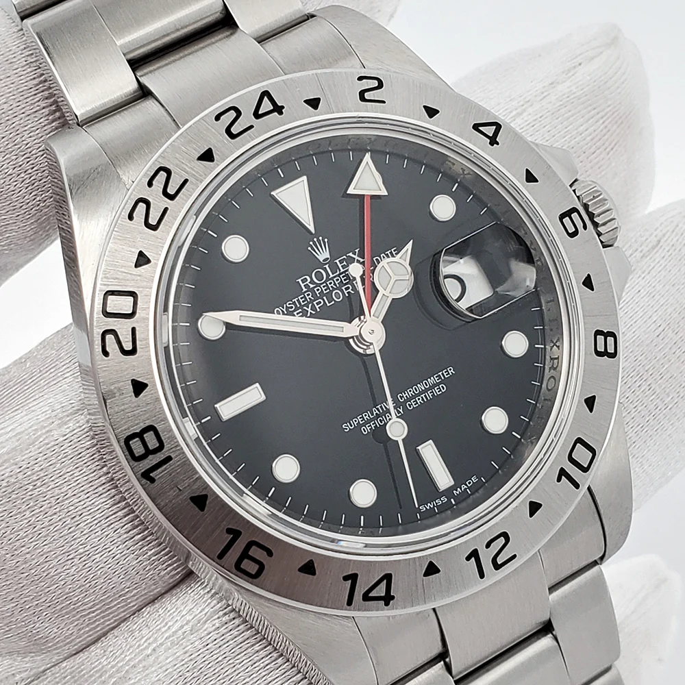 Rolex Explorer II 40mm Black Dial Stainless Steel Oyster Watch 16570 Box Papers - Image 2