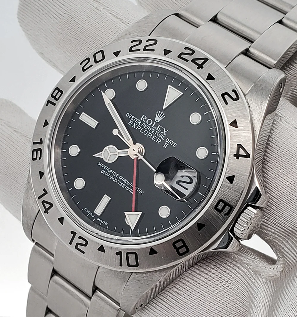 Rolex Explorer II 40mm Black Dial Steel Oyster Watch 16570 Box Papers - Image 2