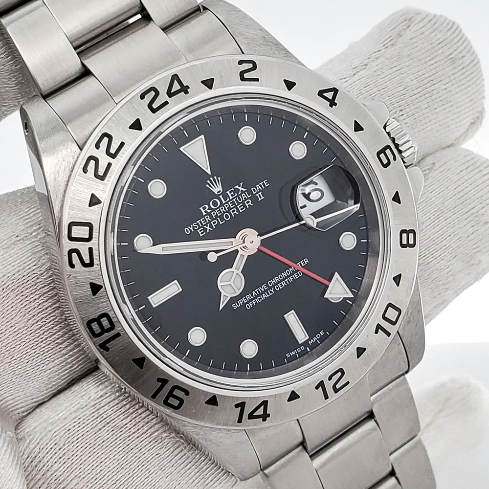 Rolex Explorer II 40mm Black Dial Steel Oyster Watch 16570 Box Papers - Image 3