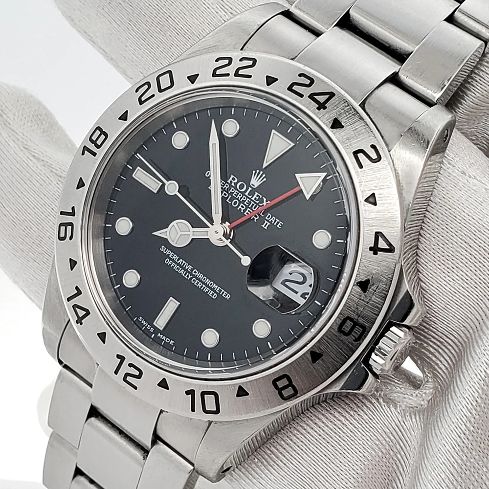 Rolex Explorer II 40mm Black Dial Steel Oyster Watch 16570 Box Papers - Image 2