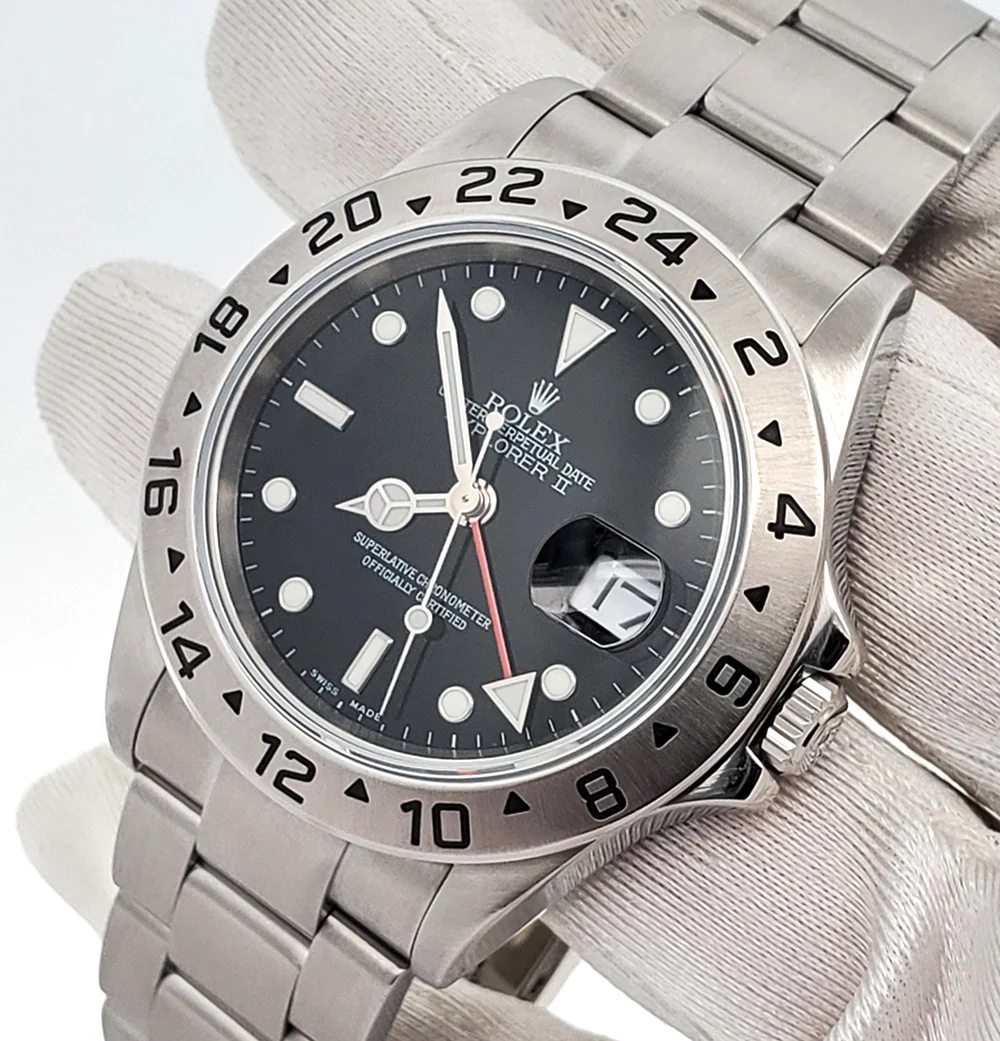 Rolex Explorer II 40mm Black Dial Steel Oyster Watch 16570 Box Papers - Image 2