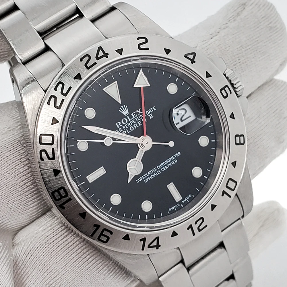 Rolex Explorer II 40mm Black Dial Steel Oyster Watch 16570 Box Papers - Image 3