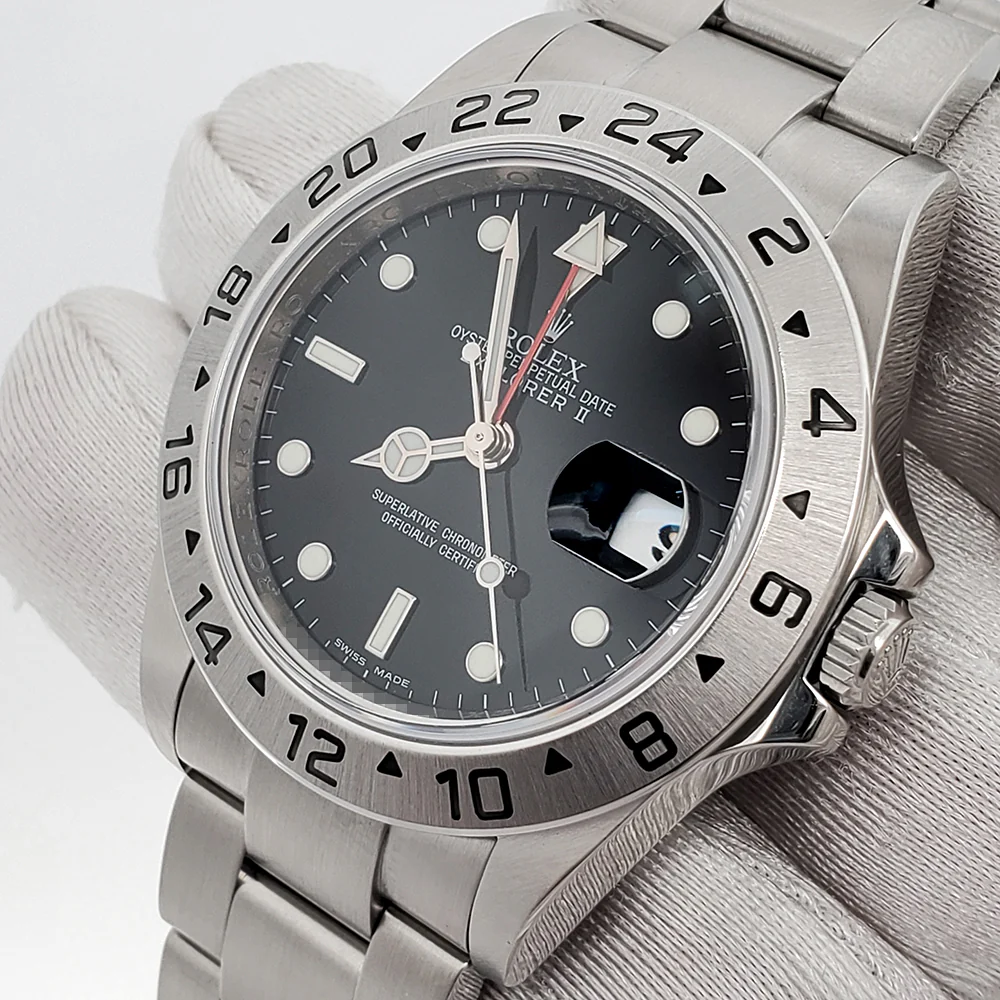 Rolex Explorer II 40mm Black Dial Steel Oyster Watch 16570 Box Papers - Image 2
