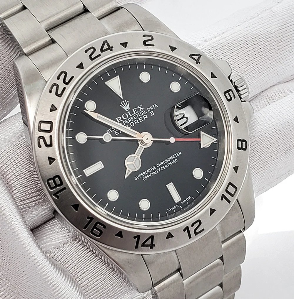 Rolex Explorer II 40mm Black Dial Steel Oyster Watch 16570 Box Papers - Image 3
