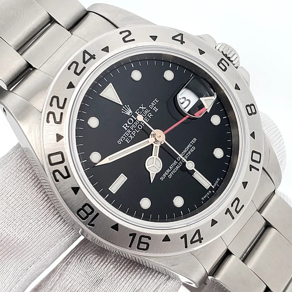Rolex Explorer II 40mm Black Dial Steel Oyster Watch 16570 Box Papers - Image 2