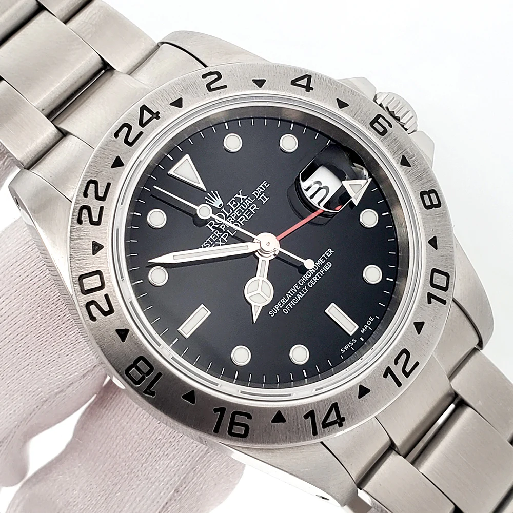 2001 Rolex Explorer II 40mm Black Dial Steel Oyster Watch 16570 Papers/Tag - Image 2