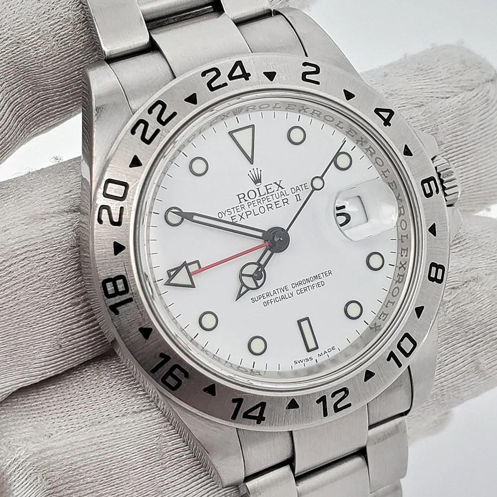 Rolex Explorer II 40mm Polar White Stainless Steel Watch 16570 Box Papers - Image 2