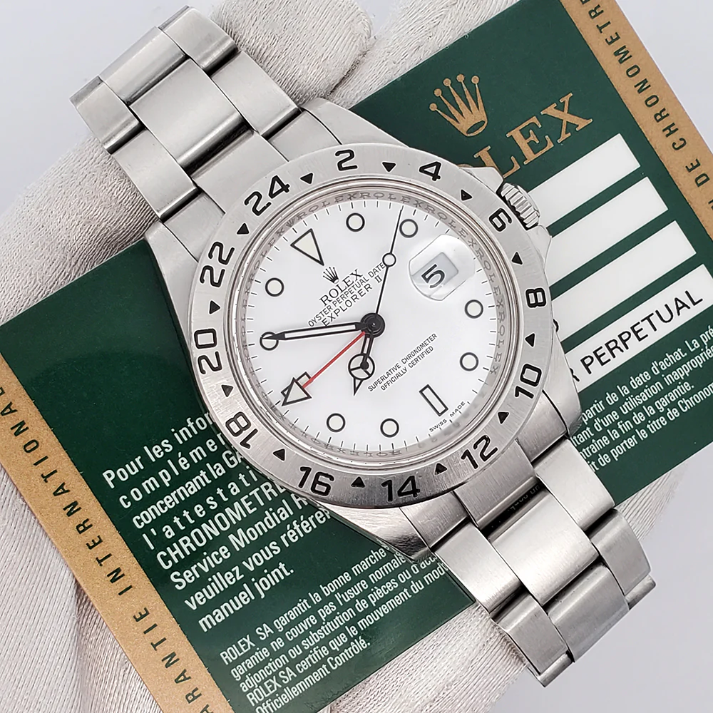 Rolex Explorer II 40mm Polar White Stainless Steel Watch 16570 Box Papers - Image 3