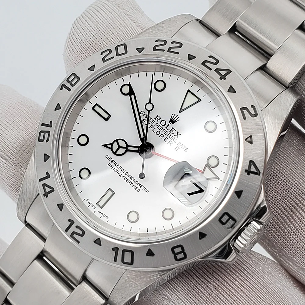 Mint 2007 Rolex Explorer II 40mm Polar White Steel Oyster Watch 16570 Box Papers - Image 3