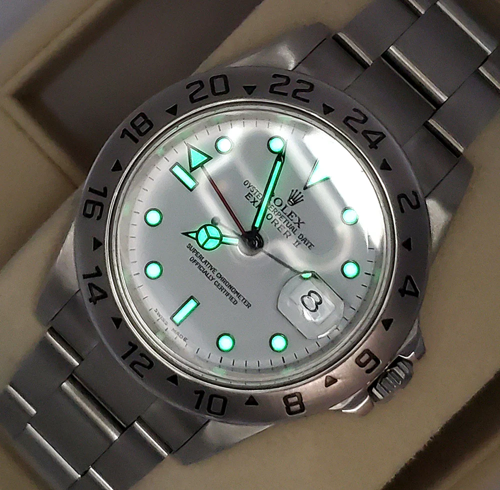 Rolex Explorer II 40mm Polar White Steel Oyster Watch 16570 Box Papers - Image 5