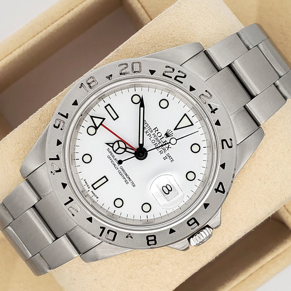 Rolex Explorer II 40mm Polar White Steel Oyster Watch 16570