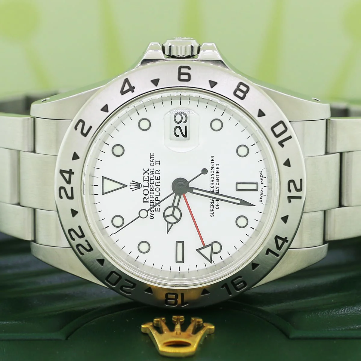 Rolex Explorer II GMT 40MM White Dial Automatic Stainless Steel Mens Oyster Watch 16570 - Image 2