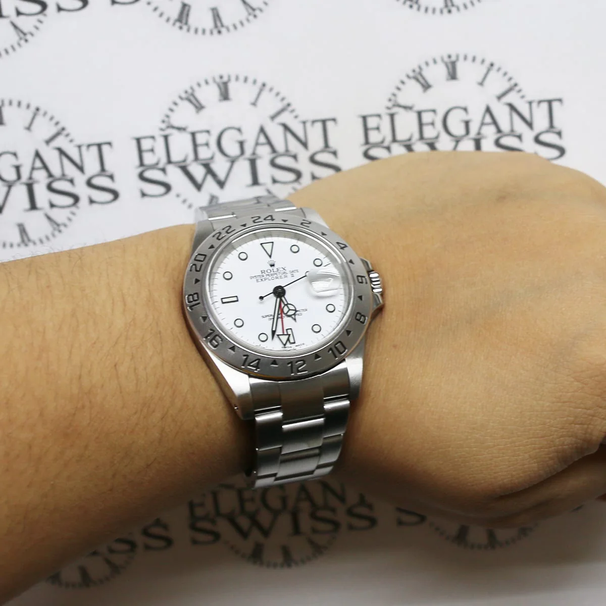 Rolex Explorer II GMT 40MM White Dial Automatic Stainless Steel Mens Oyster Watch 16570 - Image 3