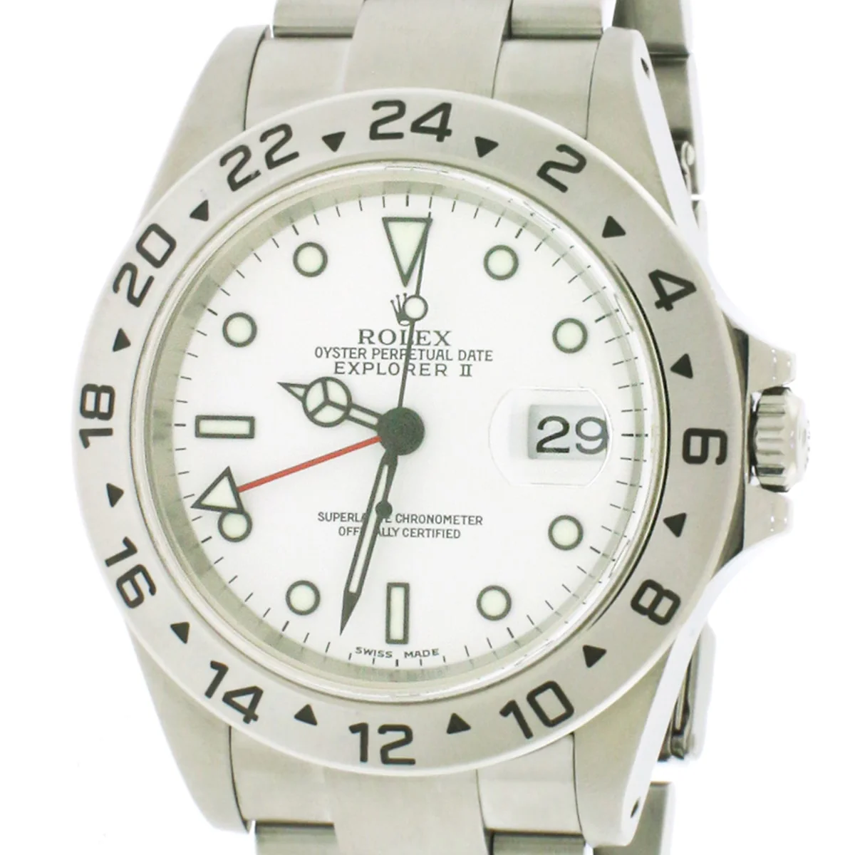 Rolex Explorer II GMT 40MM White Dial Automatic Stainless Steel Mens Oyster Watch 16570 - Image 4