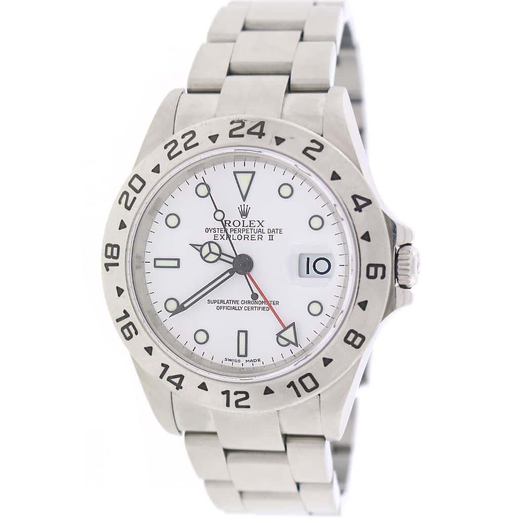 Rolex Explorer II 40MM White Dial Automatic Stainless Steel Mens Oyster Watch 16570 (Copy)